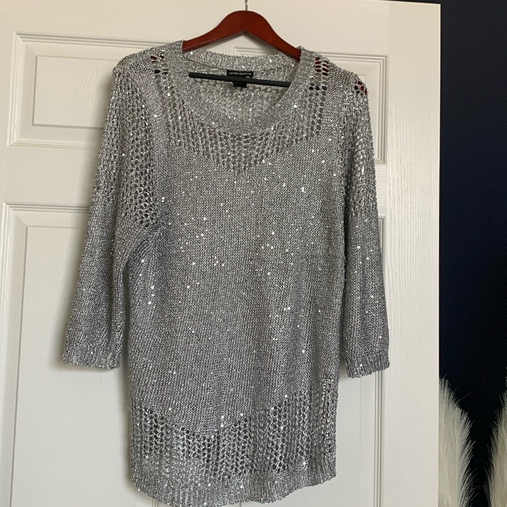 Beautiful Sparkling Silver Sweater